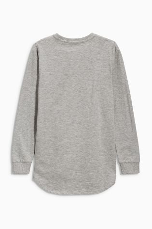 Grey Long Sleeve Skate Board T-Shirt (3-16yrs)